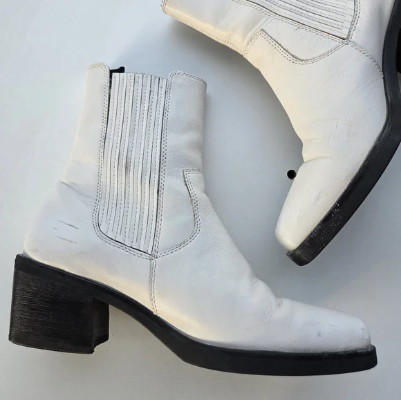 Vagabond Simone White Leather Boots Size 38 Size 8 - Picture 9 of 15